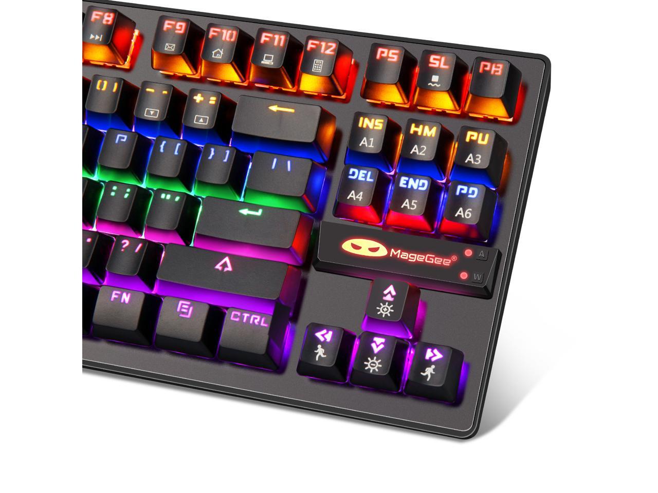 Mechanical Keyboard 87 Keys Small Compact Multicolour Backlit Anivia