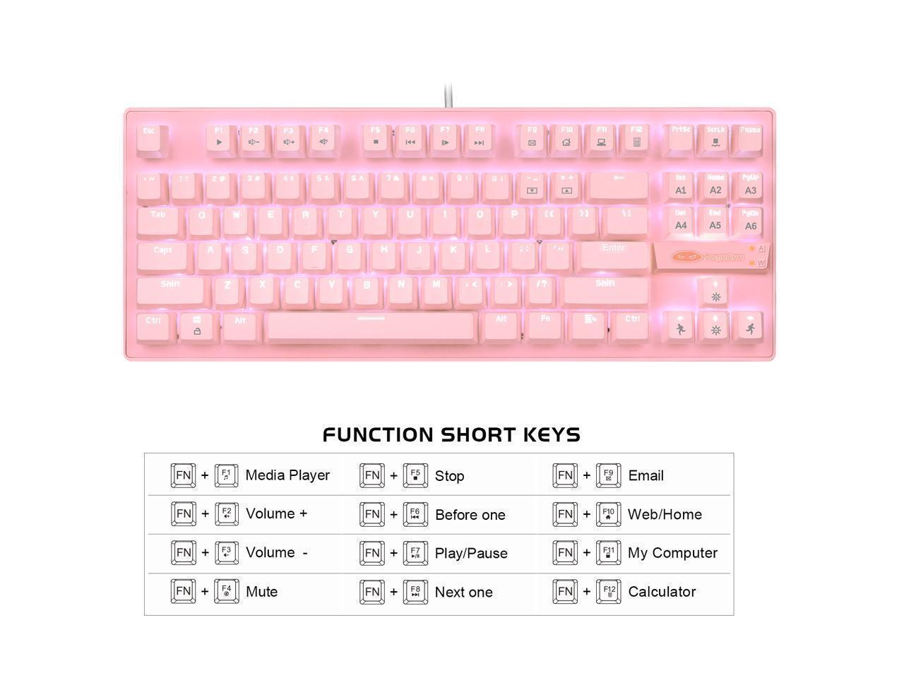 PC Mechanical Gaming KeyboardPink LED Mechanical