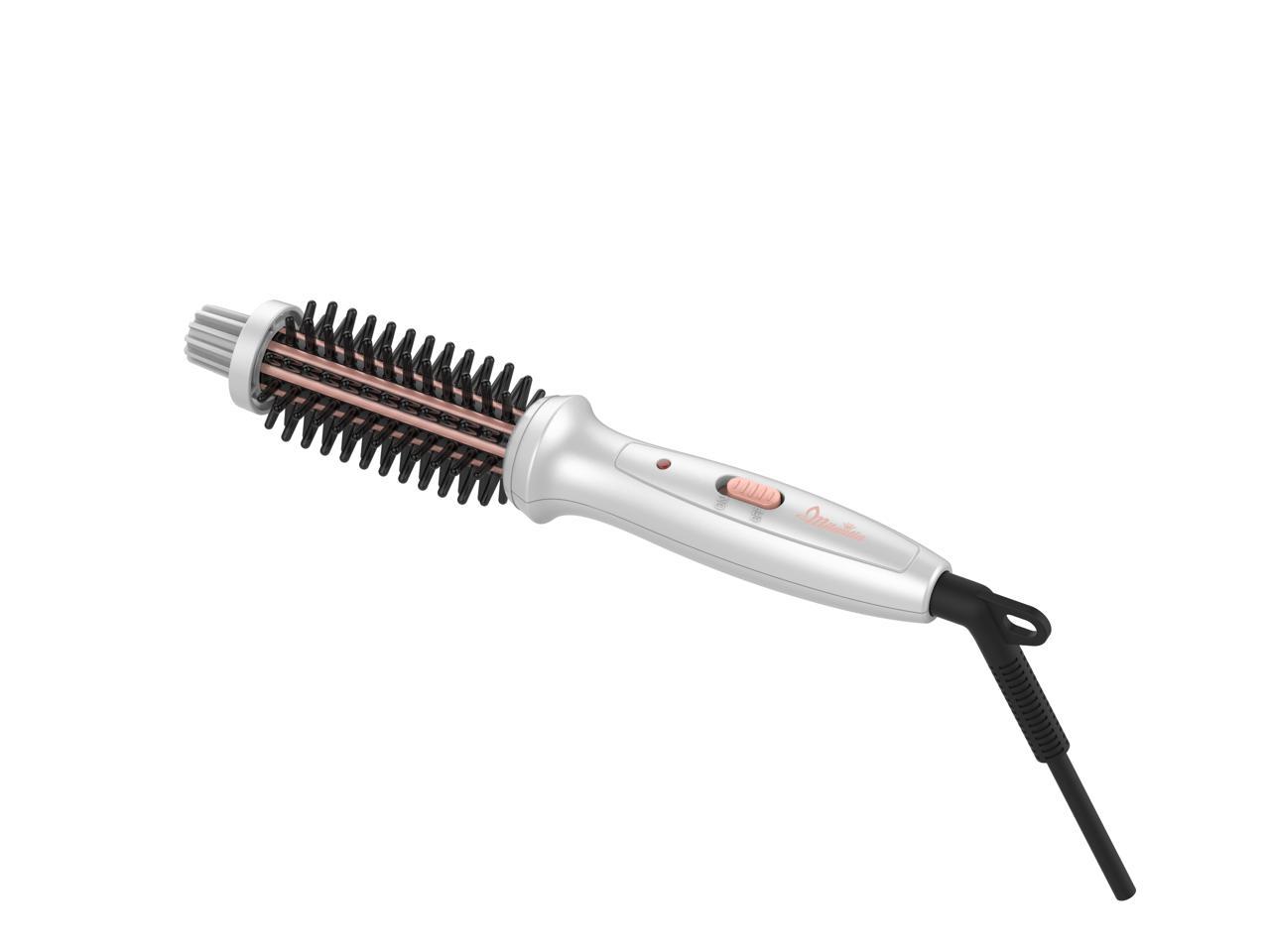 S R Mini Curling Iron Brush For Short Hair Dual Voltage 3 4in Ceramic Tourmaline Ionic Electric Hair Curler Brush Portable Heated Styling Brush Iron For Fine Hair With Traveling Bag Eu Adapter Newegg Com