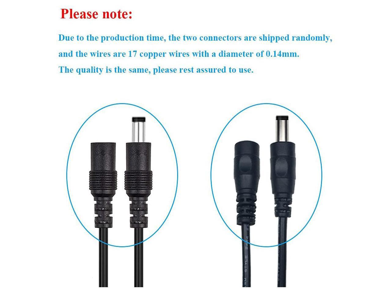 12V DC Power Adapter Plug Extension Cord 5.5mm x 2.1mm Male to Female Extension Wire for DC 12V Power Adapter CCTV Security Camera etc - White Liwinting 2pcs 2m/6.56Feet DC Extension Cable 
