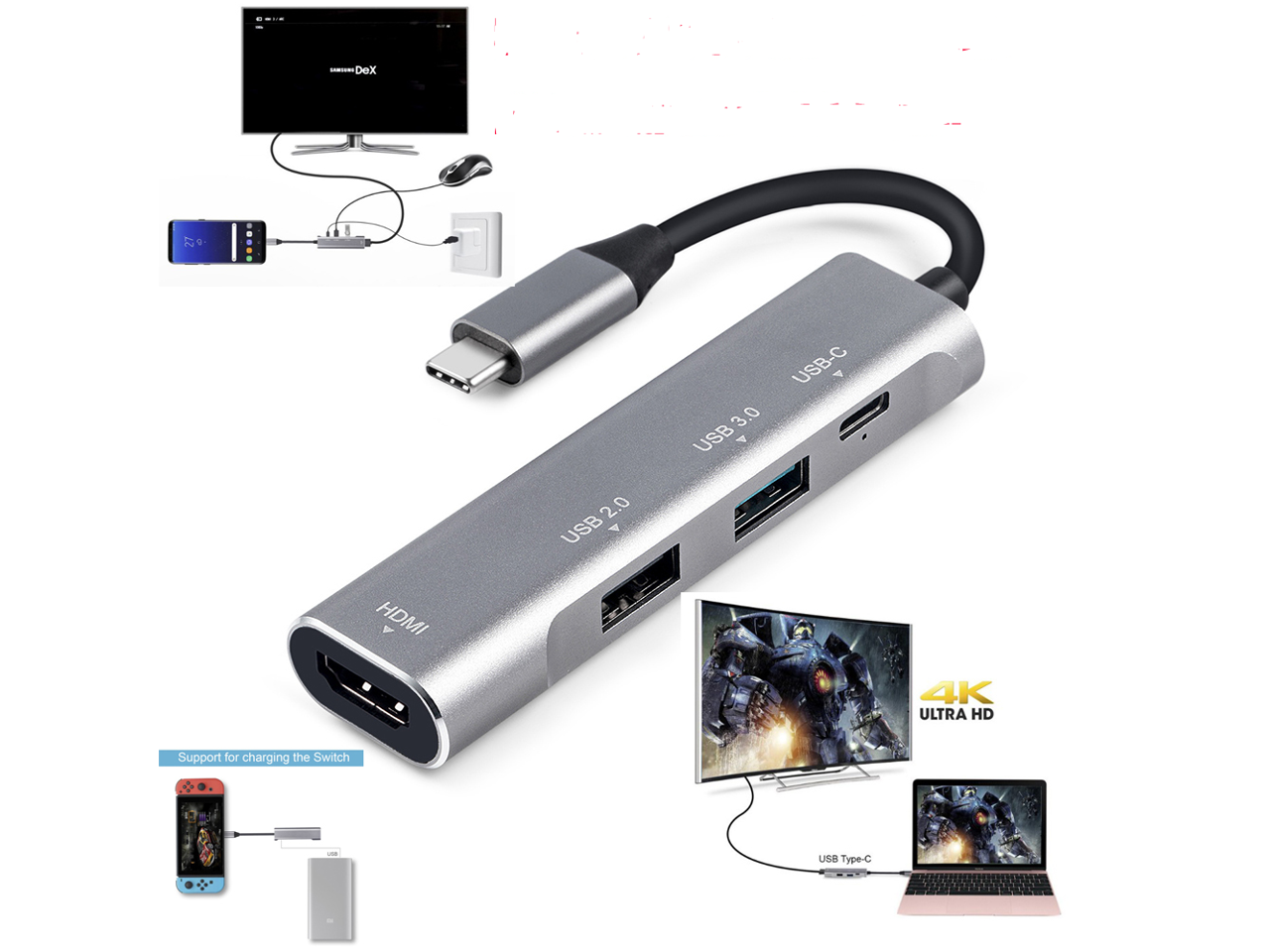 USB Hub USB C/Thunderbolt 3 to Digital AV Multiport ...