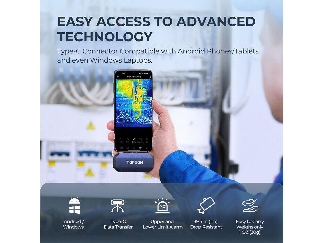 TOPDON TC001 Thermal Imaging Camera for Android, 256x192 IR High