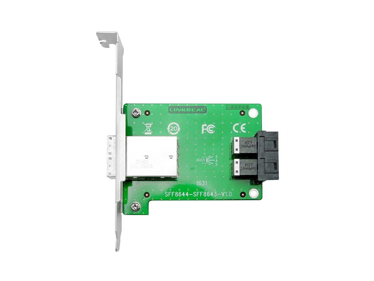 Linkreal 2 Port Mini SAS SFF8644 to Internal SAS HD SFF8643 Mini SAS