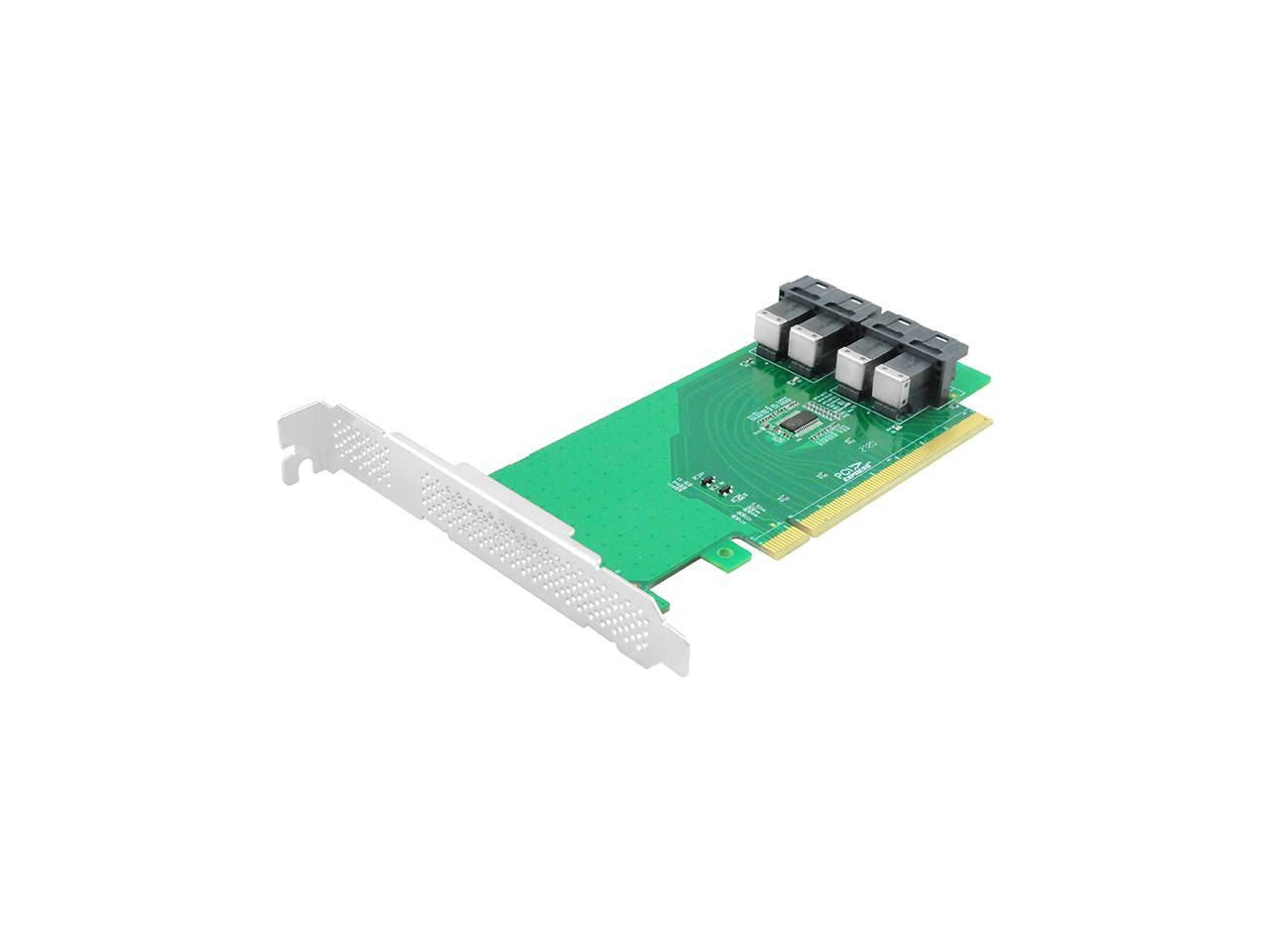 Linkreal 4 Port PCIe 3.0 x16 Bifurcation Controller Card with SFF-8643 ...