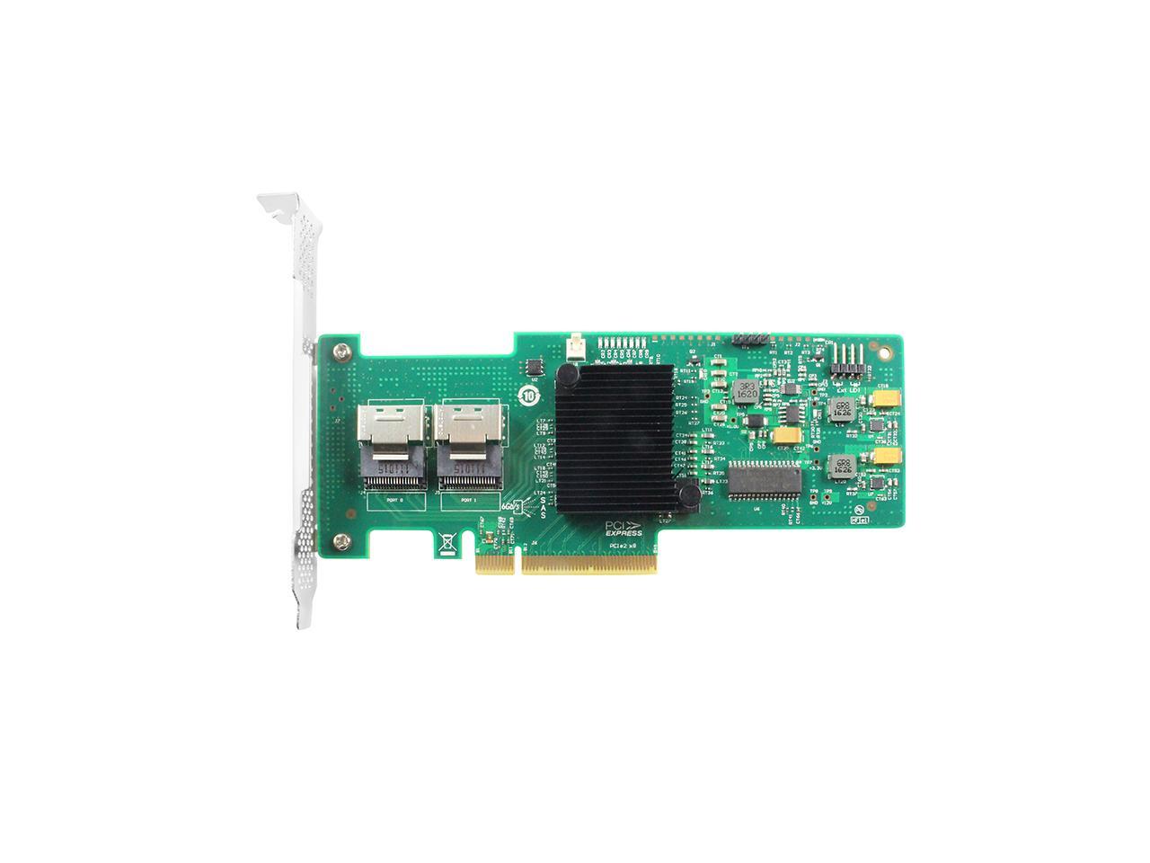 8-Port Internal PCI Express SAS/SATA HBA RAID Controller Card, 6Gb/s ...