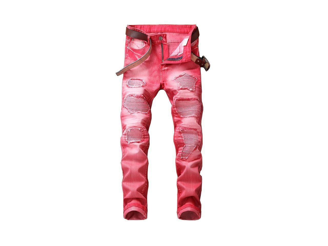 pink designer jeans