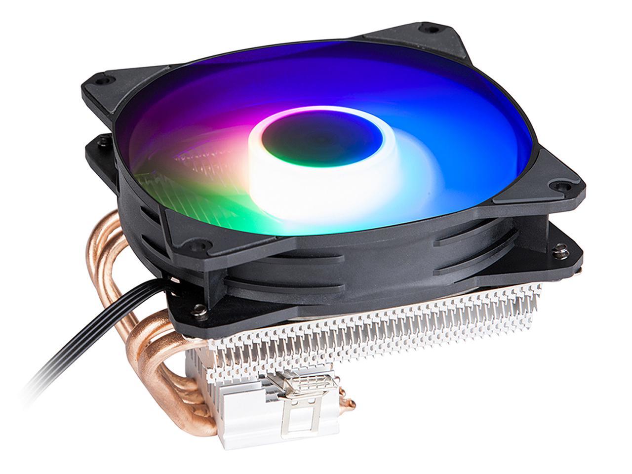 1PCS CPU Air Cooler Aluminum Fins CPU Fan Can Light Quite Fan Removable Fan Blades Suitable for Intel LGA（Red Light）