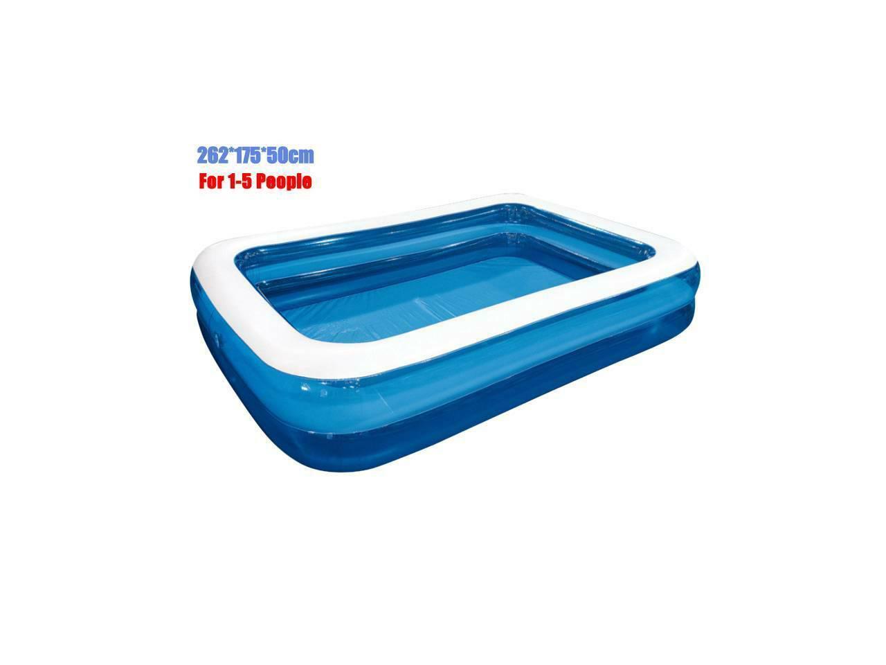 Bestway 201cm Rectangular Inflatable Paddling Swimming Pool Outdoor Kids Family Fun 