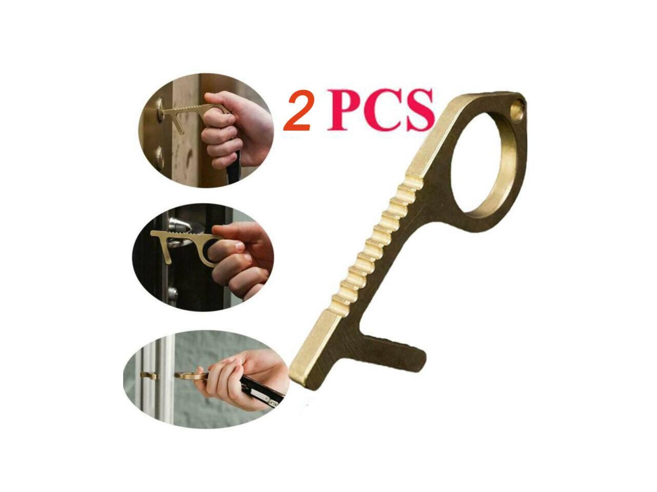3 PCS Contactless Door Opener,Simple Hygiene Hand Brass Door Opener & Stylus Environmental Protection Elevator Prevention Open Door For Work 