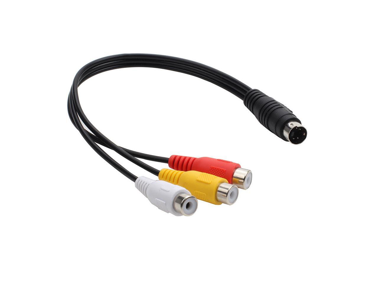 2 Pieces 4 PinSVideo Male to 3 RCA Female Red Yellow White AV Adapter