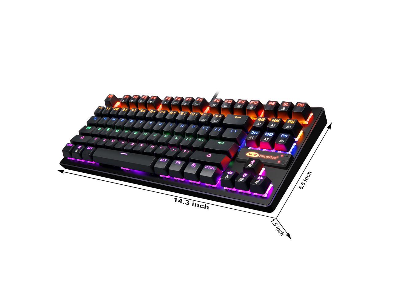 Mechanical Keyboard 87 Keys Small Compact Multicolour Backlit Anivia