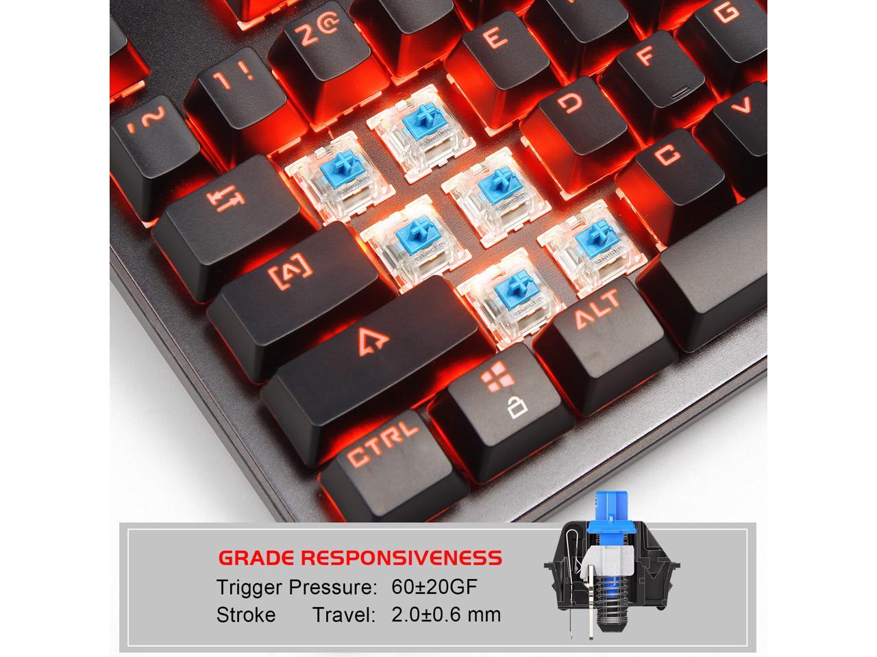 Mechanical Keyboard 87 Keys Small Compact red Backlit Anivia MK1 Wired