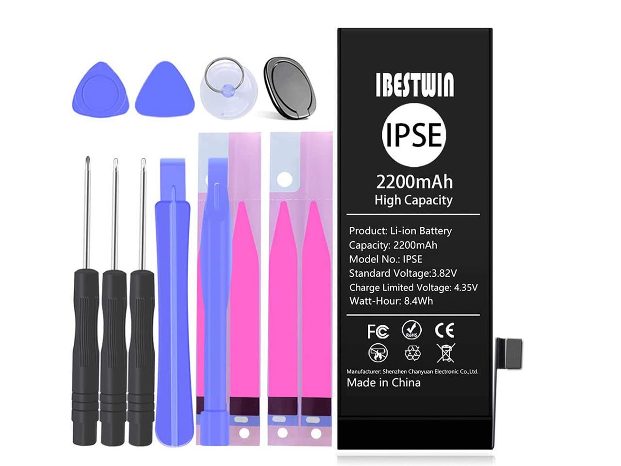 Battery For Iphone Se Ibestwin Upgraded High Capacity 20mah Replacement Battery For Ip Se With Full Remove Tool Kit Adhesive And Instruction Newegg Com