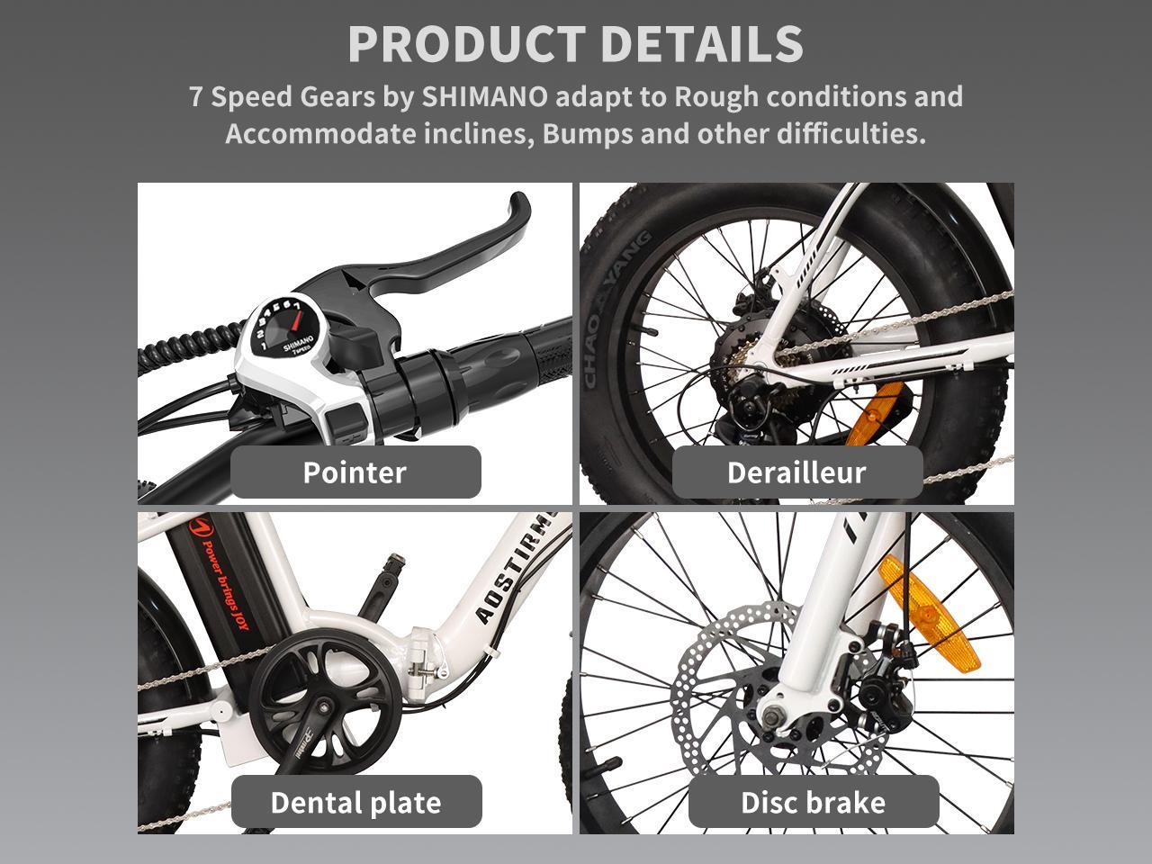 Aostirmotor G20 500w Electric Bicycle For Adults 20 4 Fat Tire With 36v 13ah Removable