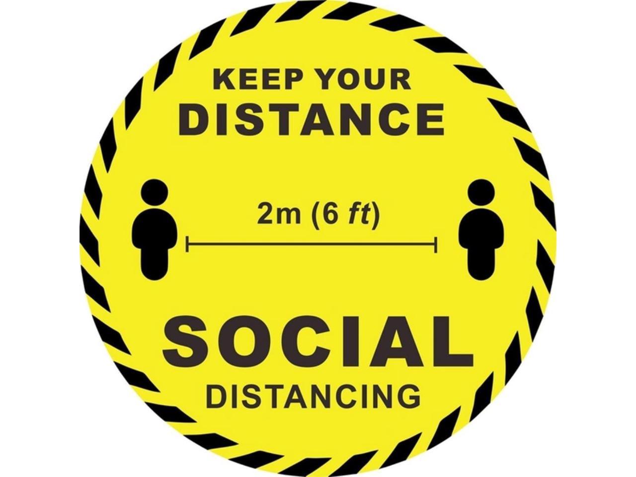 10X Social Distancing Sticker Keep 2M Distance Sign Safety Floor Decal Stickers 