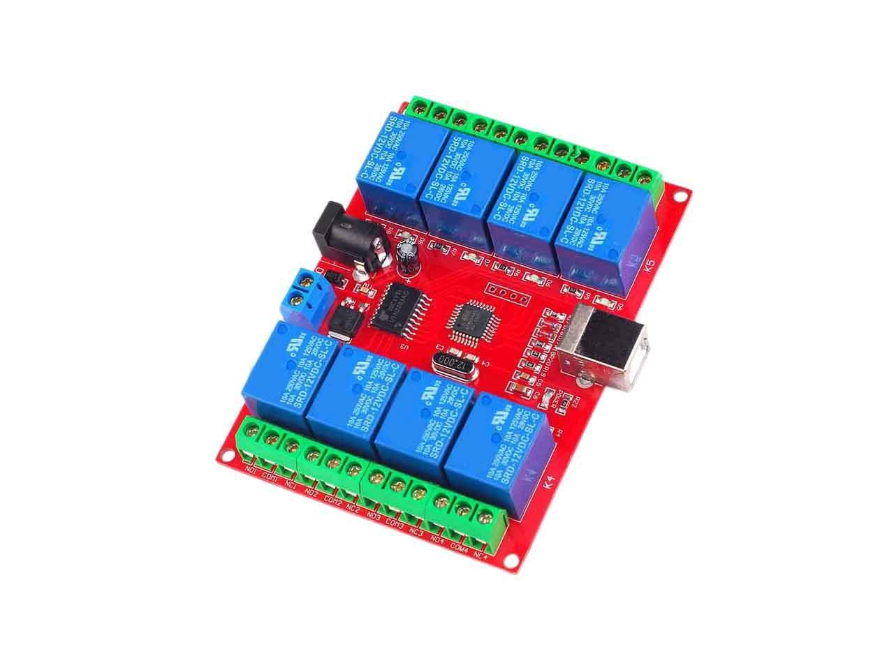 8-way 24V Computer PC Intelligent USB Control Switch Drive-free Relay Switch 