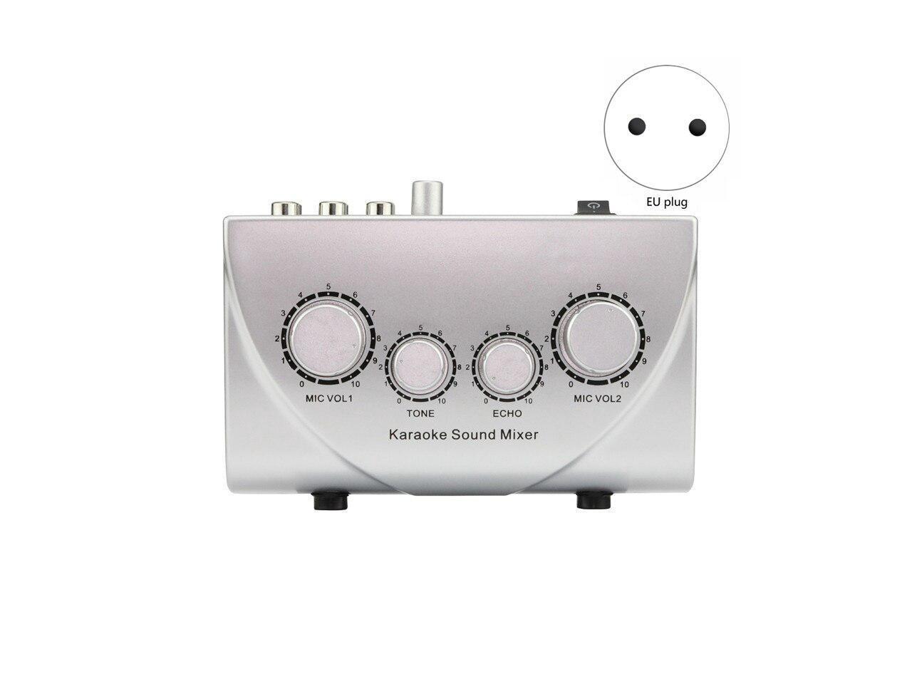 Karaoke Machine Professional Sound Mixer Echo Mixer Digital o Sound o System Devices Silver