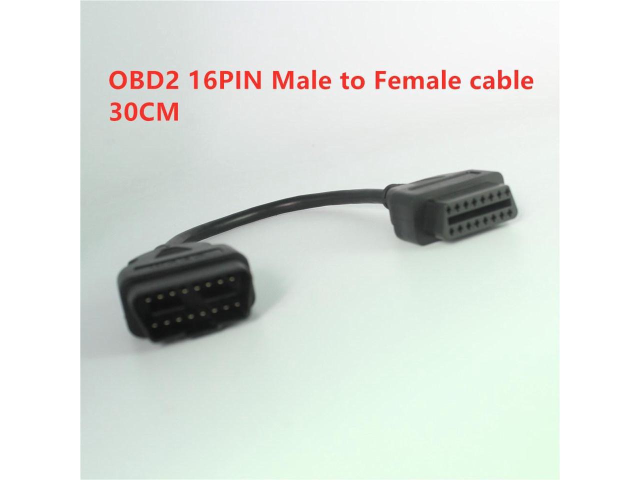 16 Pin Male to Female OBD2 OBDII Extension Cable Car Diagnostic Extender 30cm 