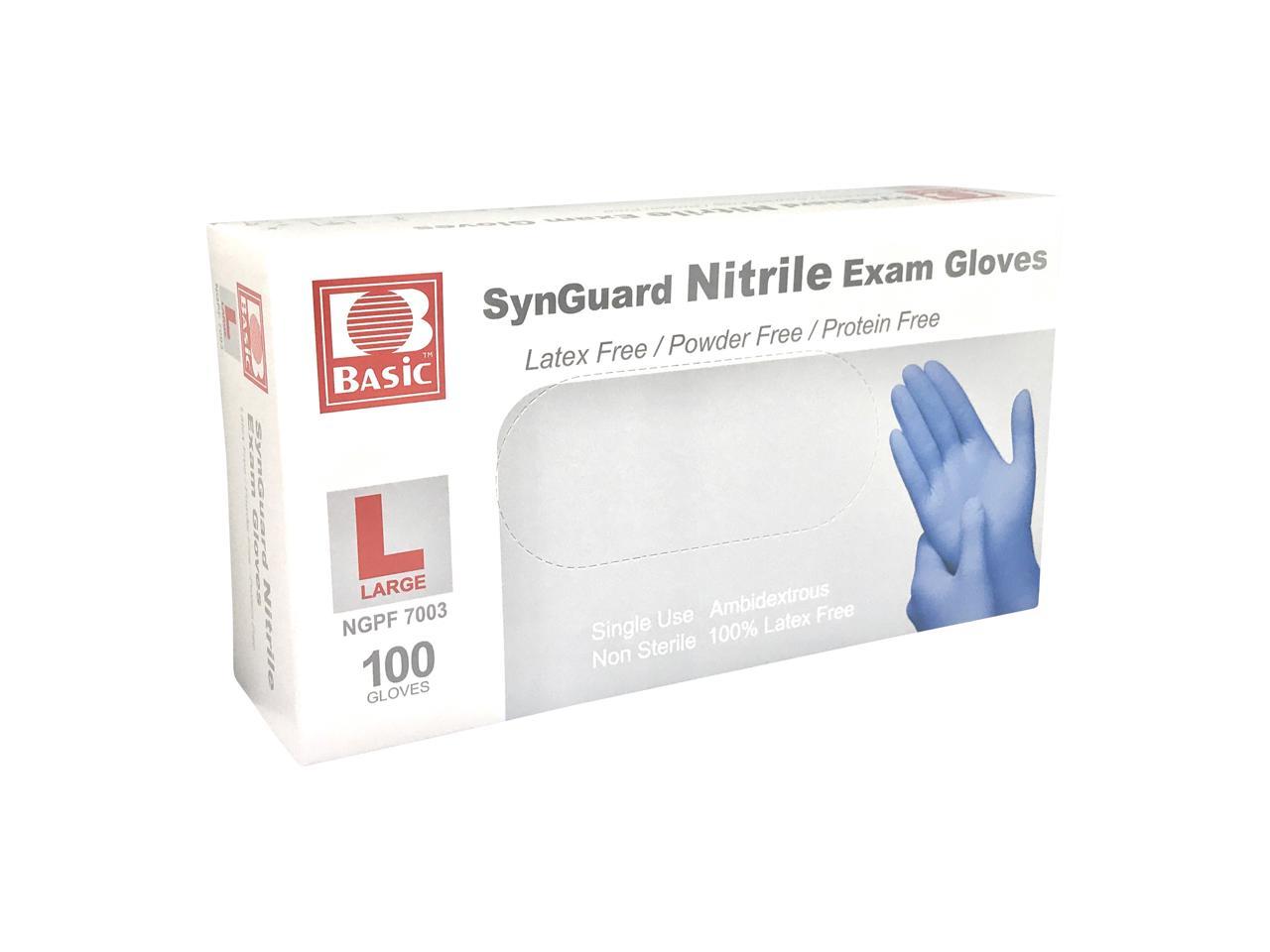 Synguard Powder Free Nitrile Exam Gloves 100 Gloves Box Fda Astm D 6319 Blue Local Seller Newegg Com