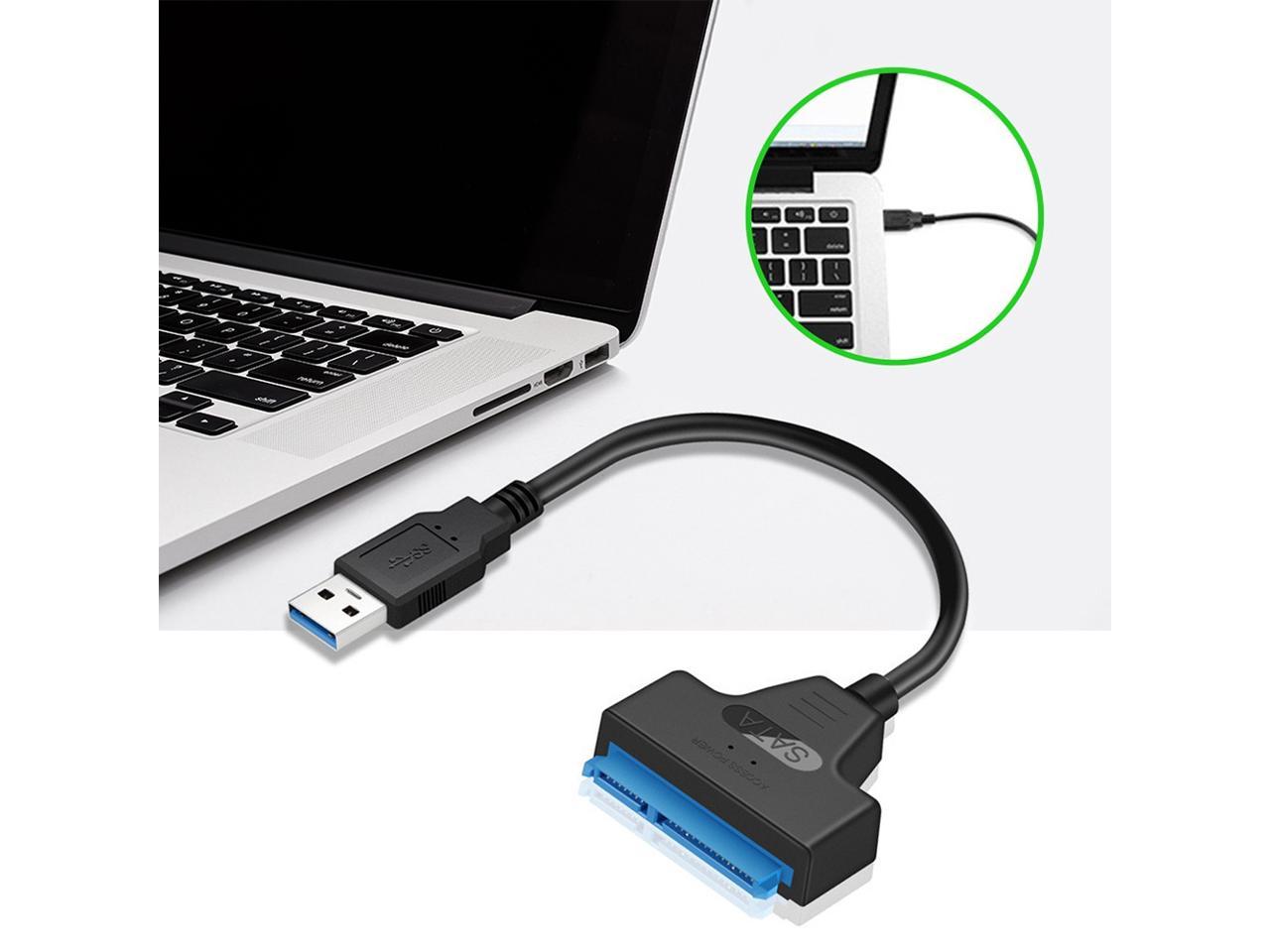 ZKxl8ca USB 2.0 to SATA 22Pin Adapter Cable Cord for 2.5 Inch HDD Laptop Hard Drive