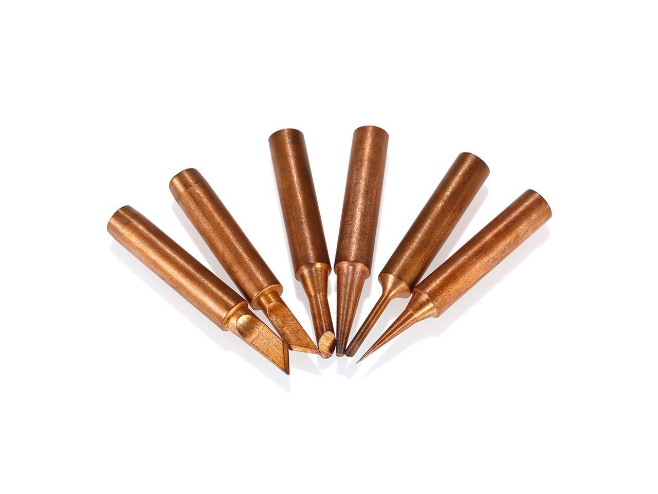 6pcs Copper Solder Iron Tips 900M-T Lead Free Soldering Welding Tool Set 