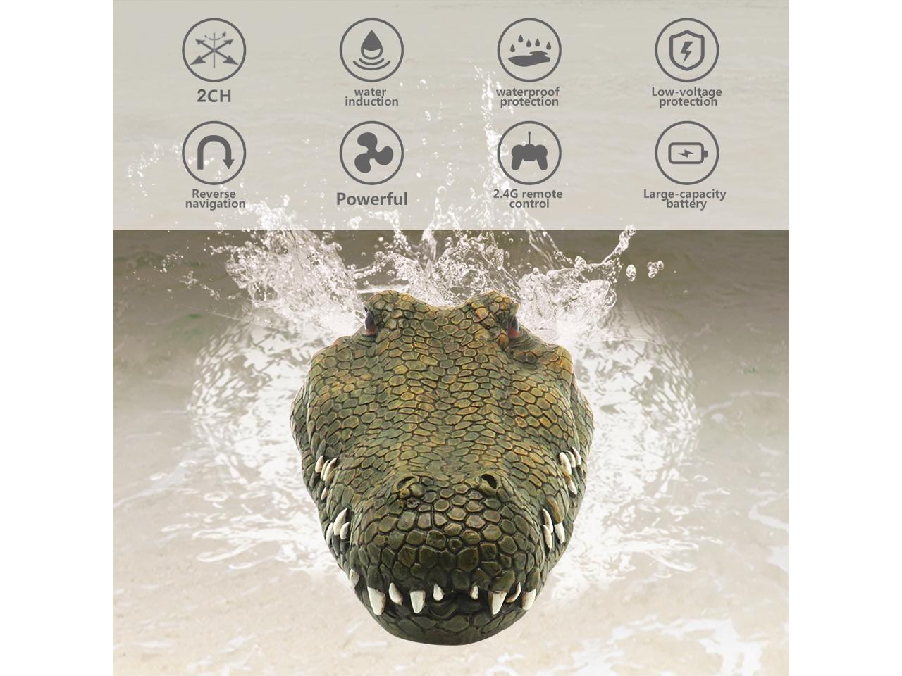 Flytec V005 RC Boat 2.4G Electric Racing Boat for Pools w/ Crocodile Head Spoof 