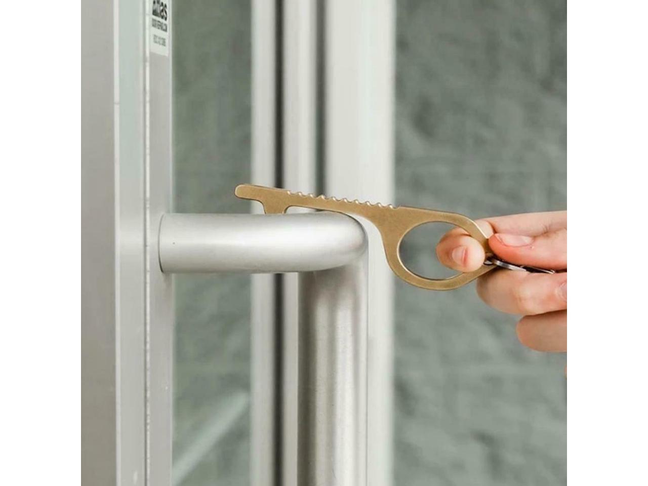 Hygiene Portable Hand Antimicrobial Brass Door Opener Elevator Handle Key New 