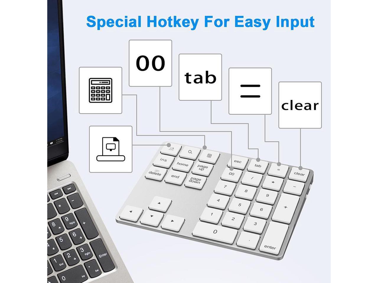 2in1 BT Keyboard USBC 3.1 HUB Features 34key Wireless Numeric