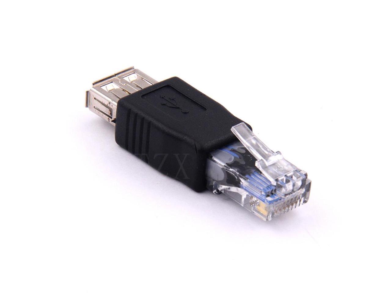Cable Length: Other Occus Yoton Crystal Head RJ45 USB A Female Adapter Connector Laptop Ethernet Converter Plug 