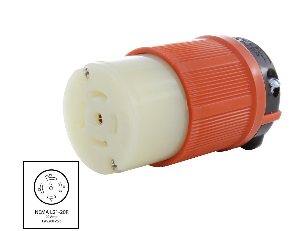 NEMA L2120R 20A 3Phase 120/208V 3PY, 5Wire Locking