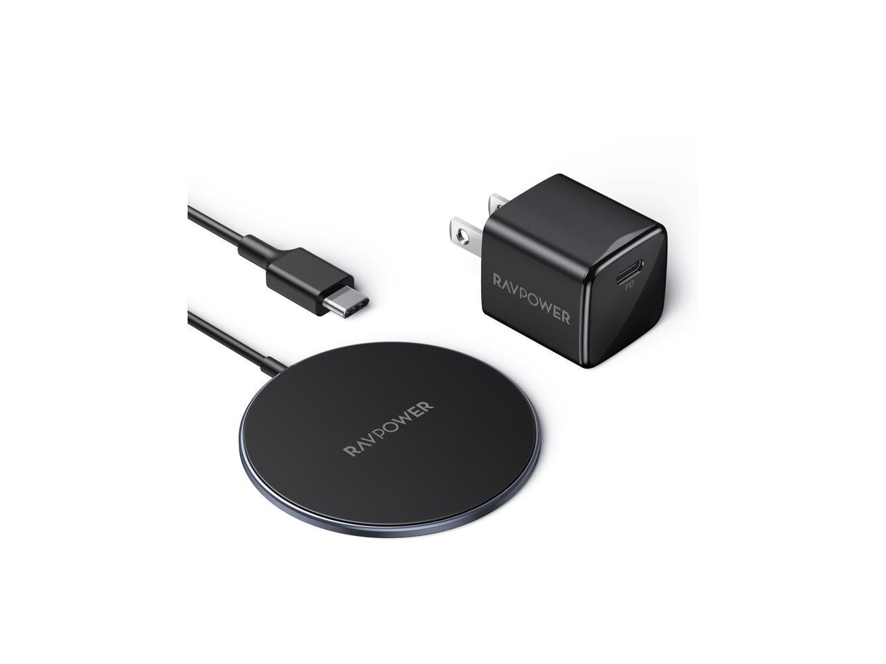 Magnetic Wireless Charger RAVPower MagSafe Charger, Mini Type C PD Adapter Included, Fast Charger Pd Charger Wireless Charging Pad Charging Station Compatible with iPhone 12 Pro Max mini AirPods Pro