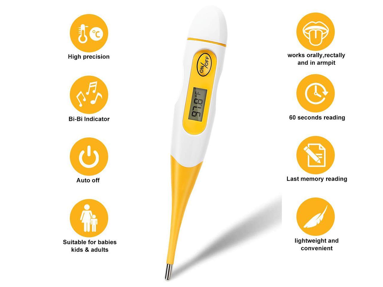 1PCS Basal Digital Thermometer Oral Body Temperature by Rectal Underarm