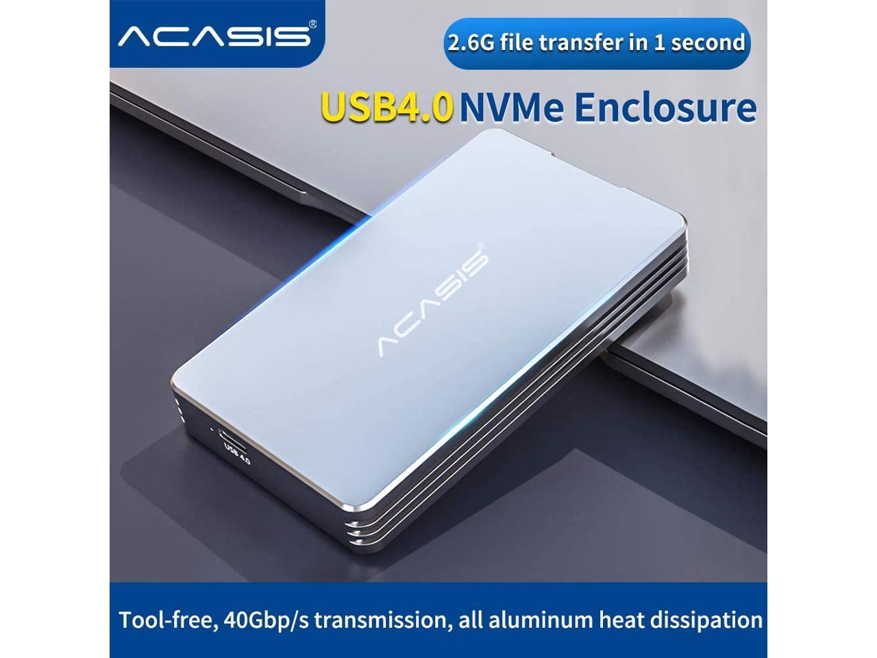 ACASIS USB4.0 Mobile M.2 Nvme Enclosure 40Gbps Compatible 