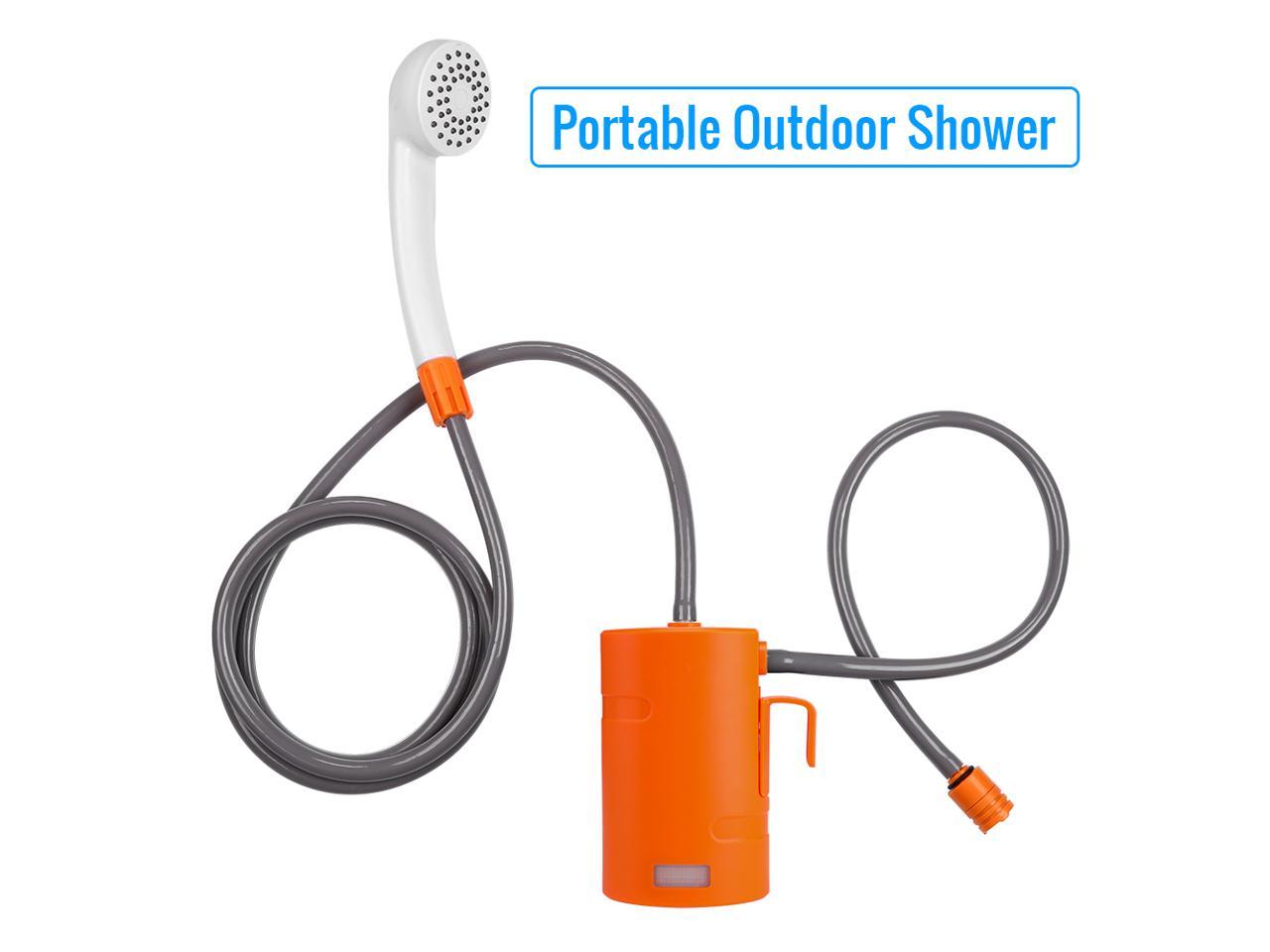 Portable Camping Shower Kit Outdoor Waterproof Camp Shower Pump W/ 4400Mah Usb 