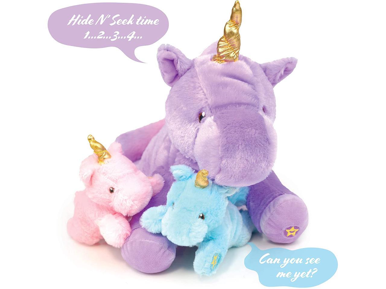 Download Magical Unicorn Hide N Seek Mom And Babies Set 17 Inch Mommy And Two 7 Inch Baby Unicorns Interactive Talk And Play Plush Newegg Com