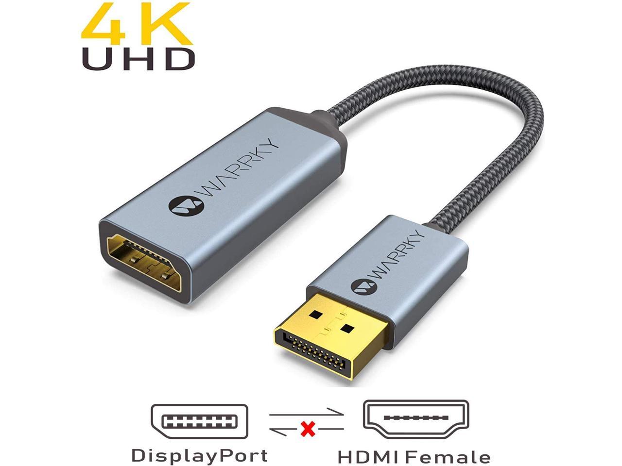 DELL More AMD NVIDIA Uni-Directional 4K UHD High Speed DP to HDMI Cable Compatible for Lenovo GPU WARRKY 10ft HP 4K DisplayPort to HDMI Cable Gold-Plated Connectors, Aluminum Shell