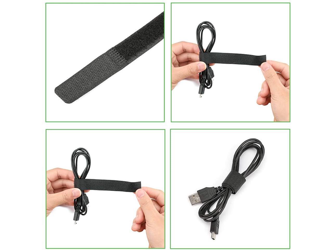 60PCS Reusable Cable Ties, Travel Wire & Cord Straps Organizer, Under Desk Cable Management for