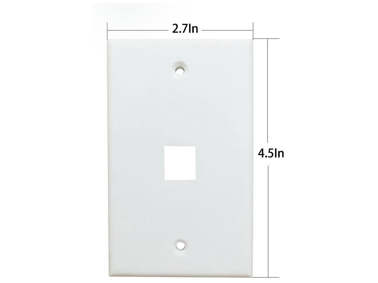 1 Port Ethernet Wall Plate - Cat6 Ethernet Cable Wall Plate Female to