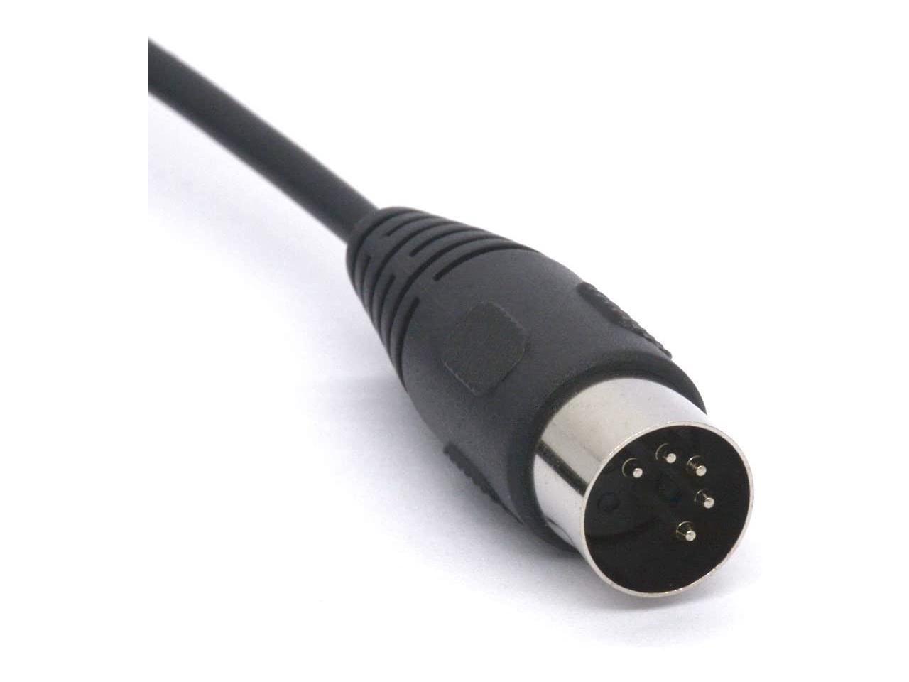 5 Pin Midi to RCA Cable, 5Pin Din Male to 2 RCA Phono Male Plugs Audio