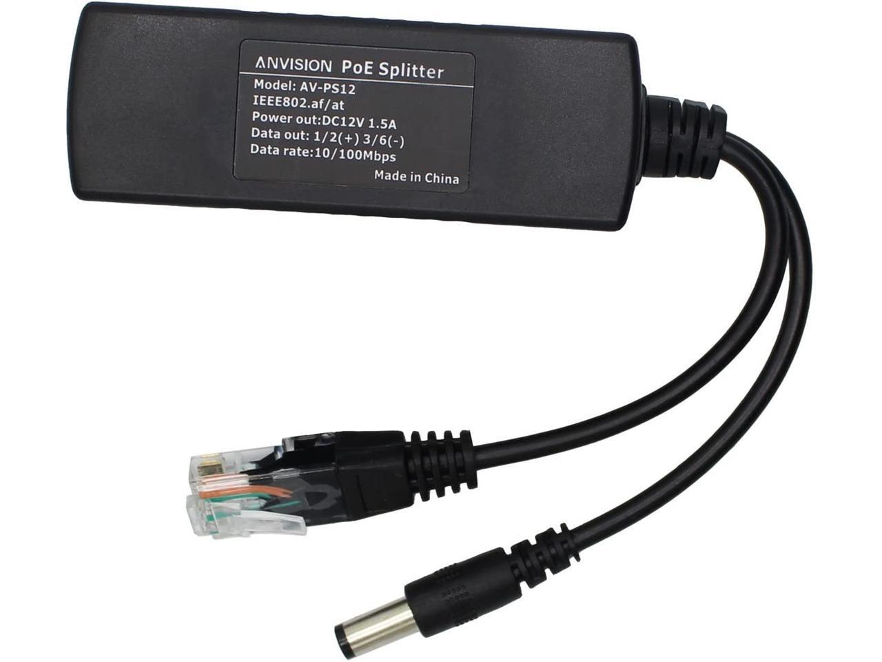 4Pack 12V DC Output Active PoE Splitter Adapter IEEE 802.3af 10