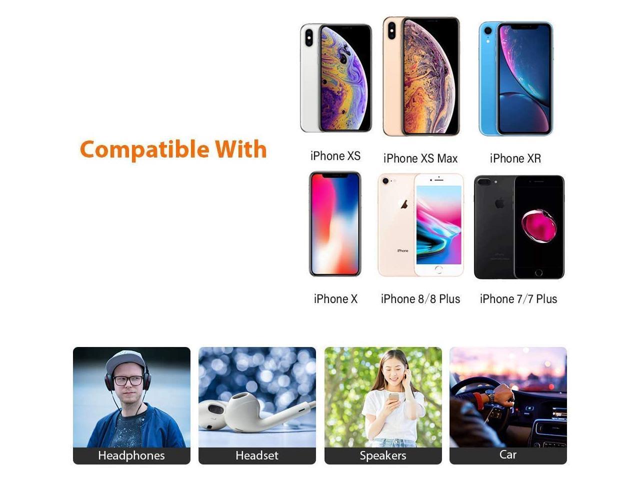 Lighting to 3.5mm Headphones//Earbuds Jack Adapter Aux Cable Earphones//Headphone Converter Accessories Support iOS 12//11-Upgraded Compatible with iPhone Xs MAX//XR//X//8//8 Plus//7//7 Plus//ipad//iPod 2 Pack