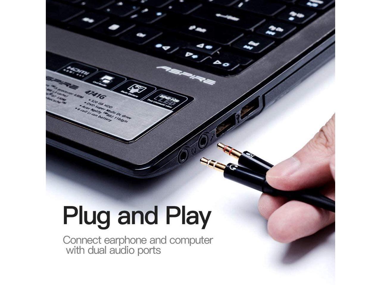 Headphone 3 5mm splitter mic cable for computer headset 3 5mm female to