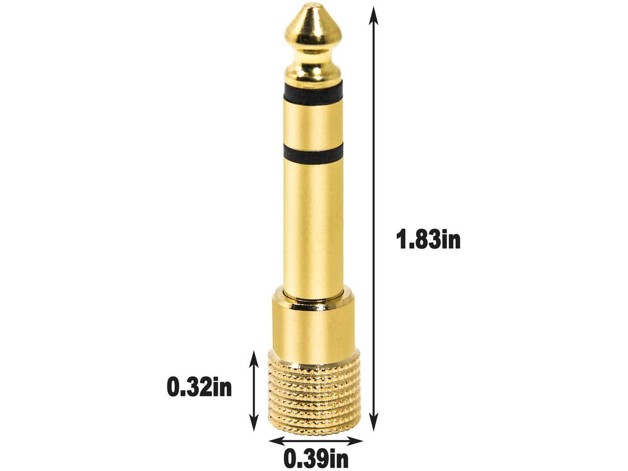 Headphones Adapter for Piano Keyboard 2Pack 3.5mm 1/8 Female to 6.35mm