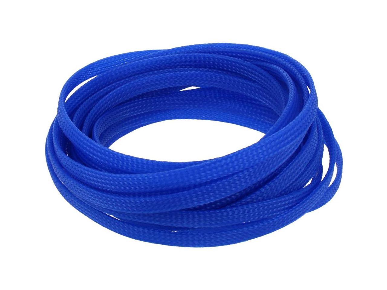 PET Braided Expandable Sleeving Wrap 6mm x 5m Blue Cable Management ...