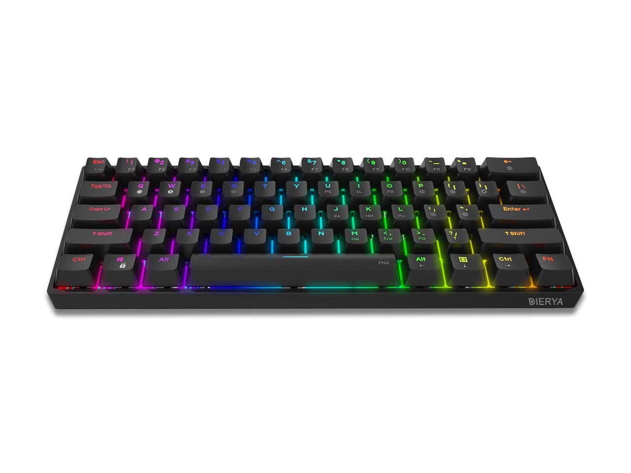 DIERYA DK61E 60% Mechanical Gaming Keyboard, RGB Backlit Wired PBT ...