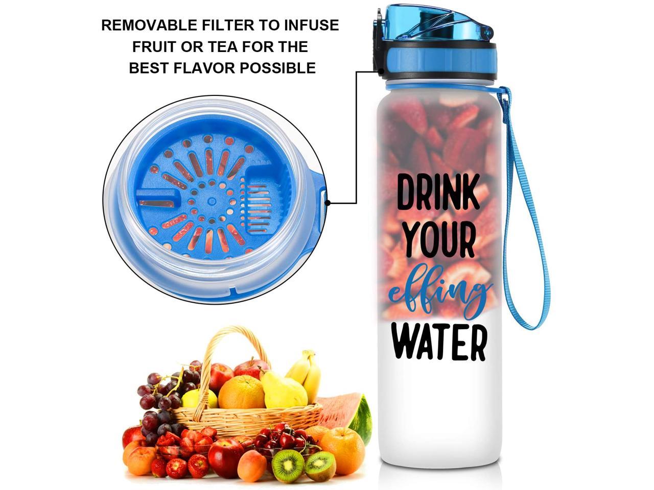 Coolife 32 oz 1 Liter Motivational Tracking Water Bottle with Hourly ...