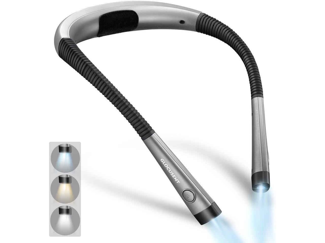 Glocusent Led Neck Reading Light Book Light For Reading In Bed 3 Colors 6 Brightness Levels Bendable Arms Rechargeable Long Lasting Perfect For Reading Knitting Camping Repairing Newegg Com