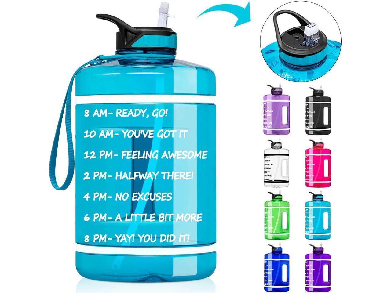 1 2 gallon water jug with straw