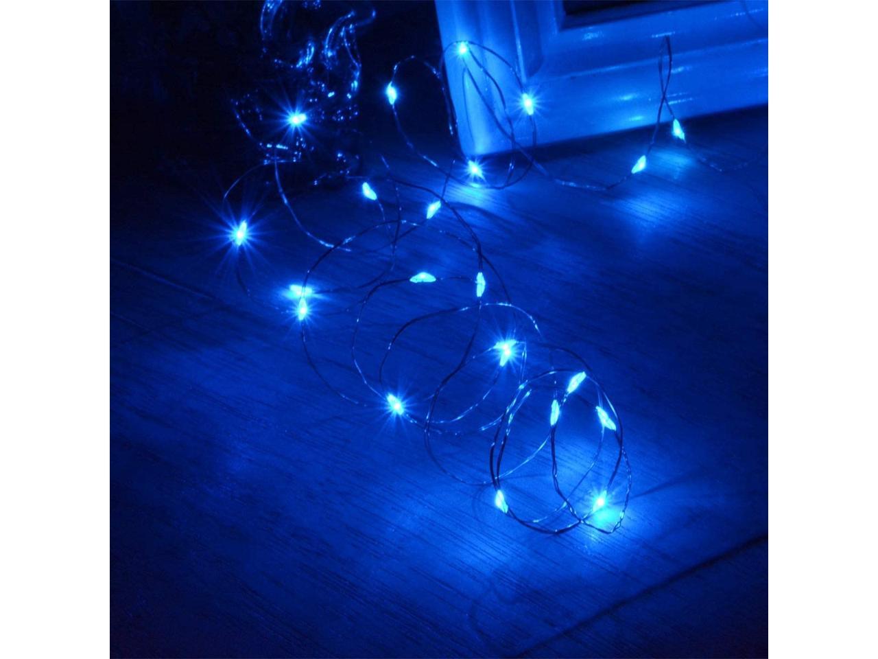 4pcs Blue Led Christmas Lights Battery Powered led Starry Fairy Lights