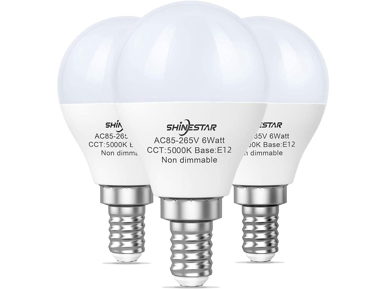 3-Pack Ceiling Fan Light Bulbs 60watt Equivalent 5000K Daylight A15 E12